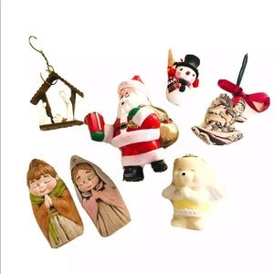 Vintage Christmas Ornaments 7 Piece Lot